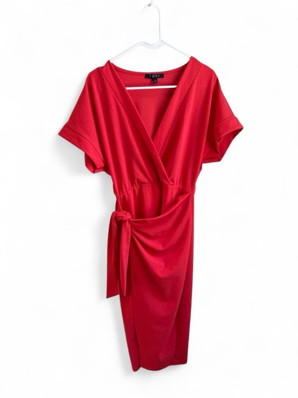 FORE Wrap Tie Waist Midi Dress